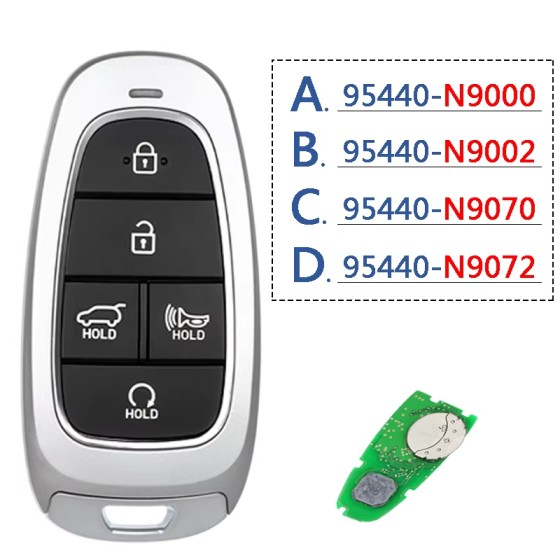 2022 Hyundai Tucson / 5-Button Smart Key / PN: 95440-N9000 /PN: 95440-N9002/PN: 95440-N9070/PN: 95440-N9072/ TQ8-FOB-4F27 (AFTERMARKET)